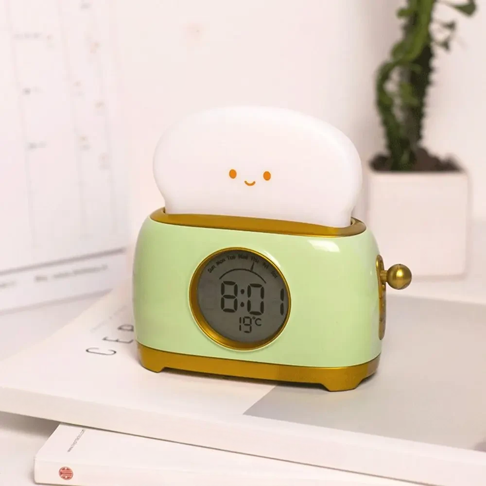 A Slice of Cozy Light: Kids' Digital Alarm Clock with LED Night Light and Temperature Display