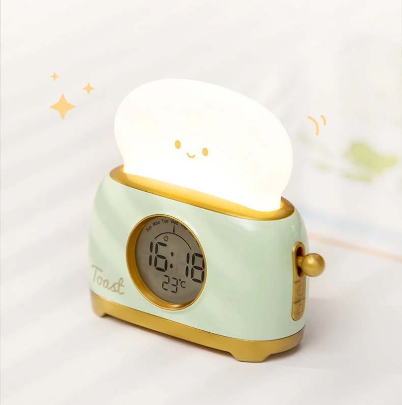 A Slice of Cozy Light: Kids' Digital Alarm Clock with LED Night Light and Temperature Display