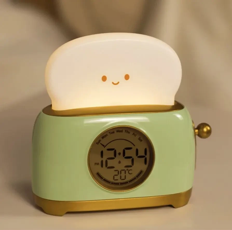 A Slice of Cozy Light: Kids' Digital Alarm Clock with LED Night Light and Temperature Display