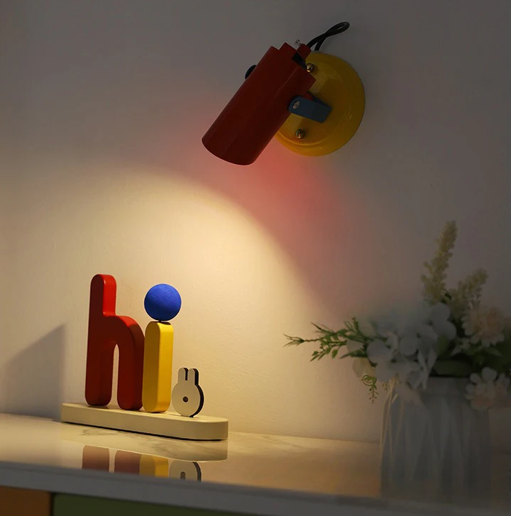 PopArt Lighting Series: Modern Adjustable Wall Light in Bold Color-Block Design