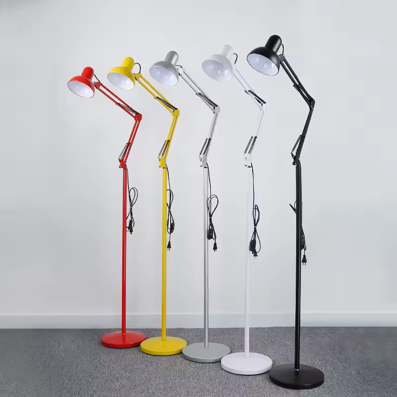 PopArt Lighting Series: Modern in Vibrant Color Options Floor Lamp with Adjustable Arm