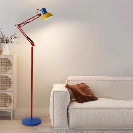 PopArt Lighting Series: Modern Minimalist Color-block Table or Floor Lamp with Adjustable Arm