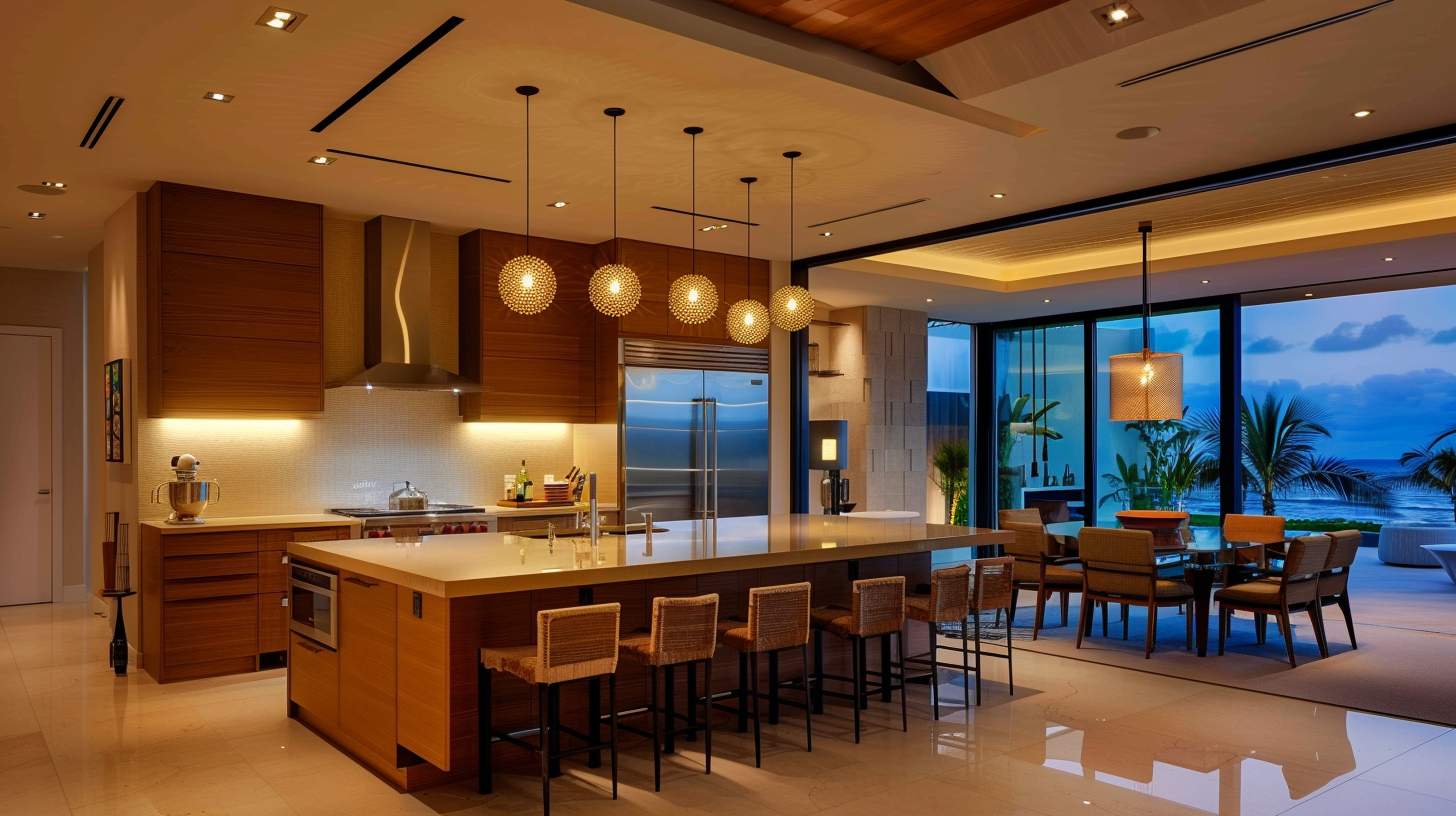 modern lighting kitchen interior design