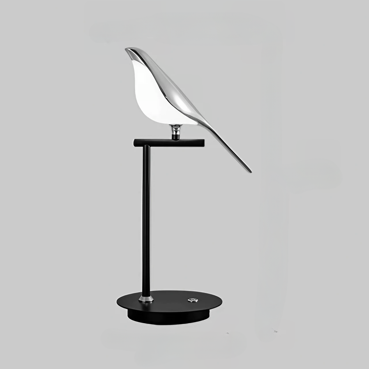 Magpie Bird LED Table Lamp in Silver. Available 1-head or 2-head versions