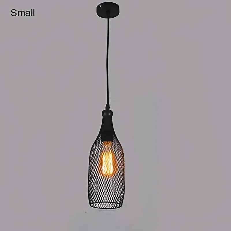 Industrial Iron Net Bottle Shape Pendant Lamp