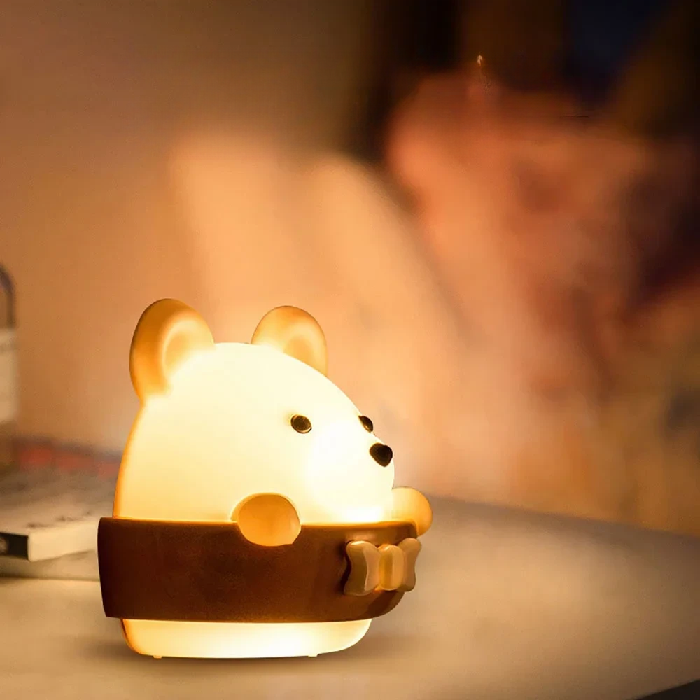 Cozy Bear Glow Light: Rechargeable Wall or Plug-in Table Lamp