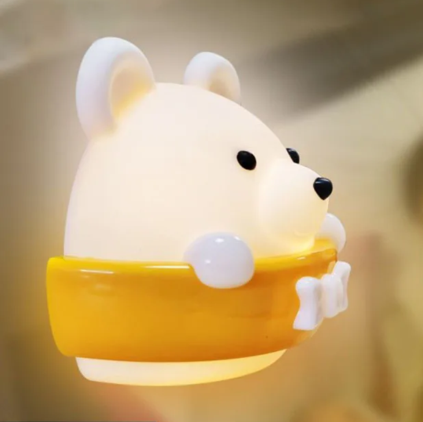 Cozy Bear Glow Light: Rechargeable Wall or Plug-in Table Lamp