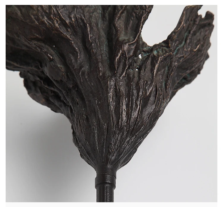 Elegant Withered Lotus Leaf Wall Lamp - Blackened Iron & Brass Artistic Lighting Fixture