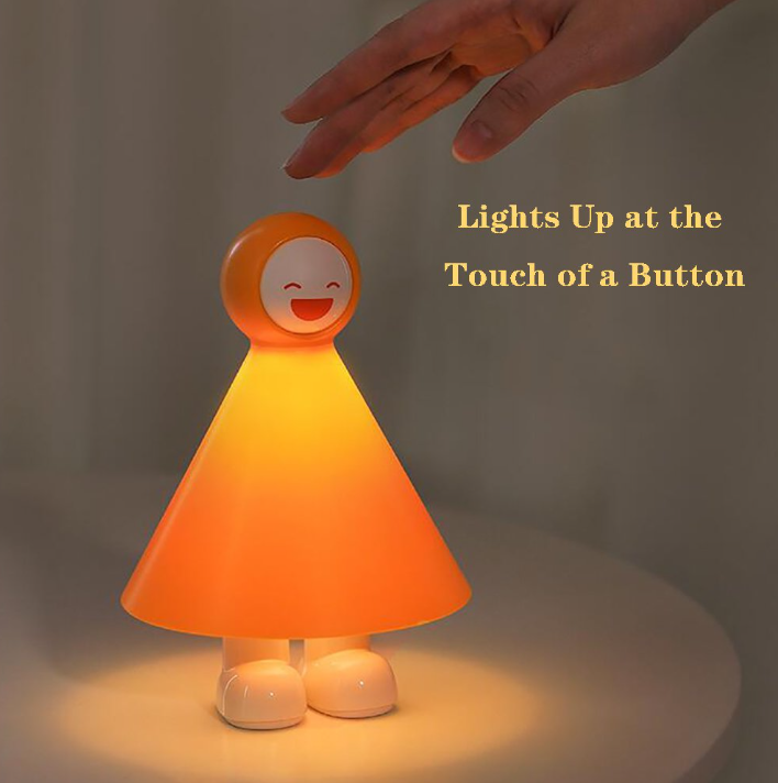 Happy or Sleepy Doll Night Lights – Soft Silicone Kids’ Bedside Lamps