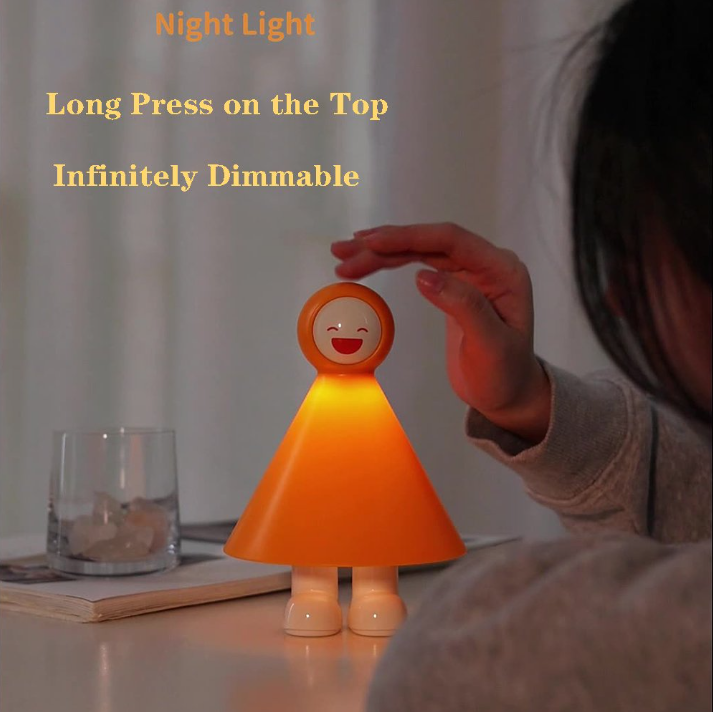 Happy or Sleepy Doll Night Lights – Soft Silicone Kids’ Bedside Lamps