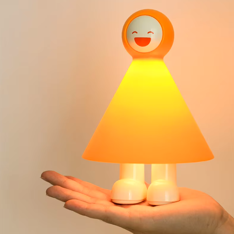 Happy or Sleepy Doll Night Lights – Soft Silicone Kids’ Bedside Lamps