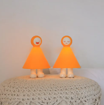 Happy or Sleepy Doll Night Lights – Soft Silicone Kids’ Bedside Lamps