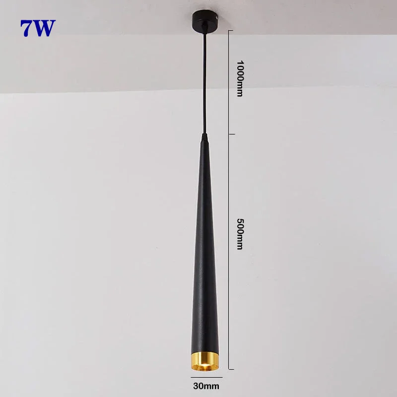 Elegant Simplicity: Black Stick 19.7 inches in Length Minimalist Modern Pendant Light